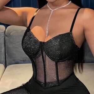 Women's rhinestone sparkly corset